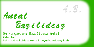 antal bazilidesz business card